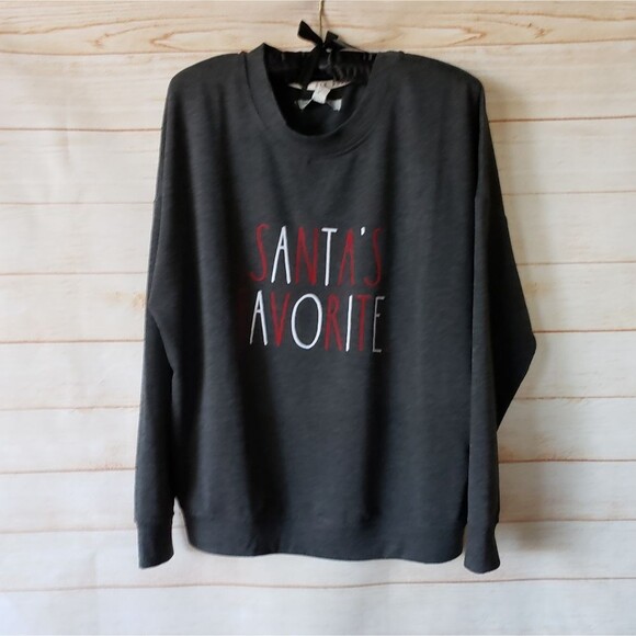 Rae Dunn "Santa's Favorite" Sweatshirt and Socks Set Women's Size Medium - Picture 2 of 11